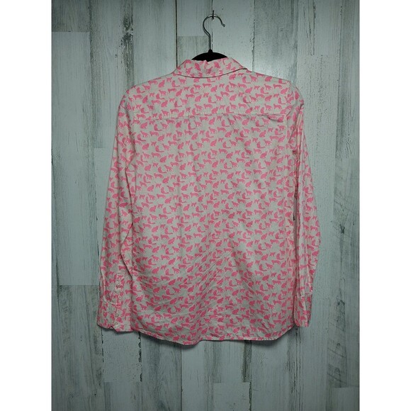 GAP CAT ALL OVER PRINT FITTED BOYFRIEND LS SHIRT WOMENS SZ XS - Picture 5 of 6